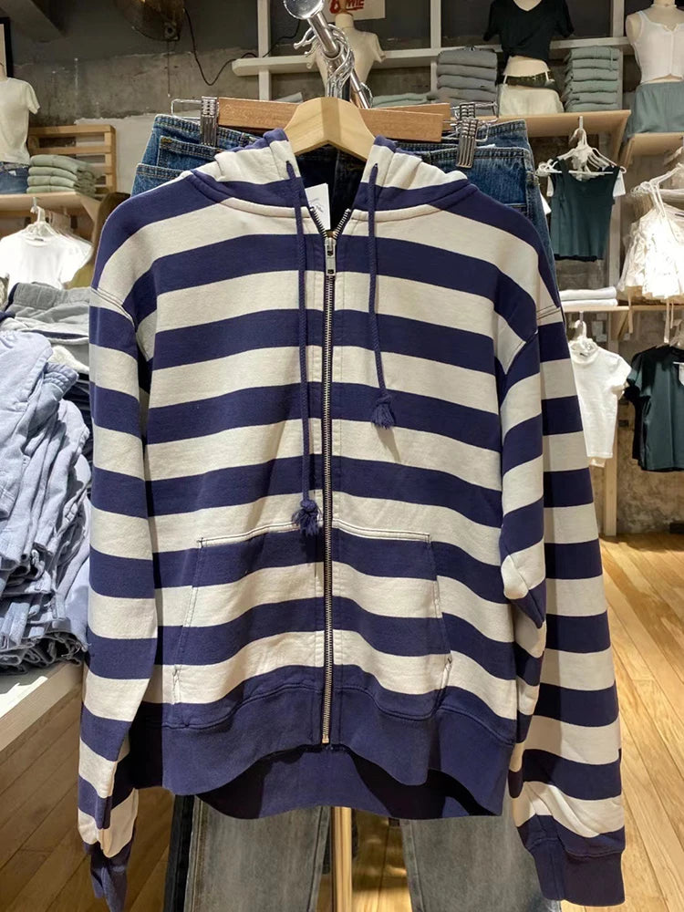 Long Sleeve Full Zip Casual Hooded Sweatshirt for Layering