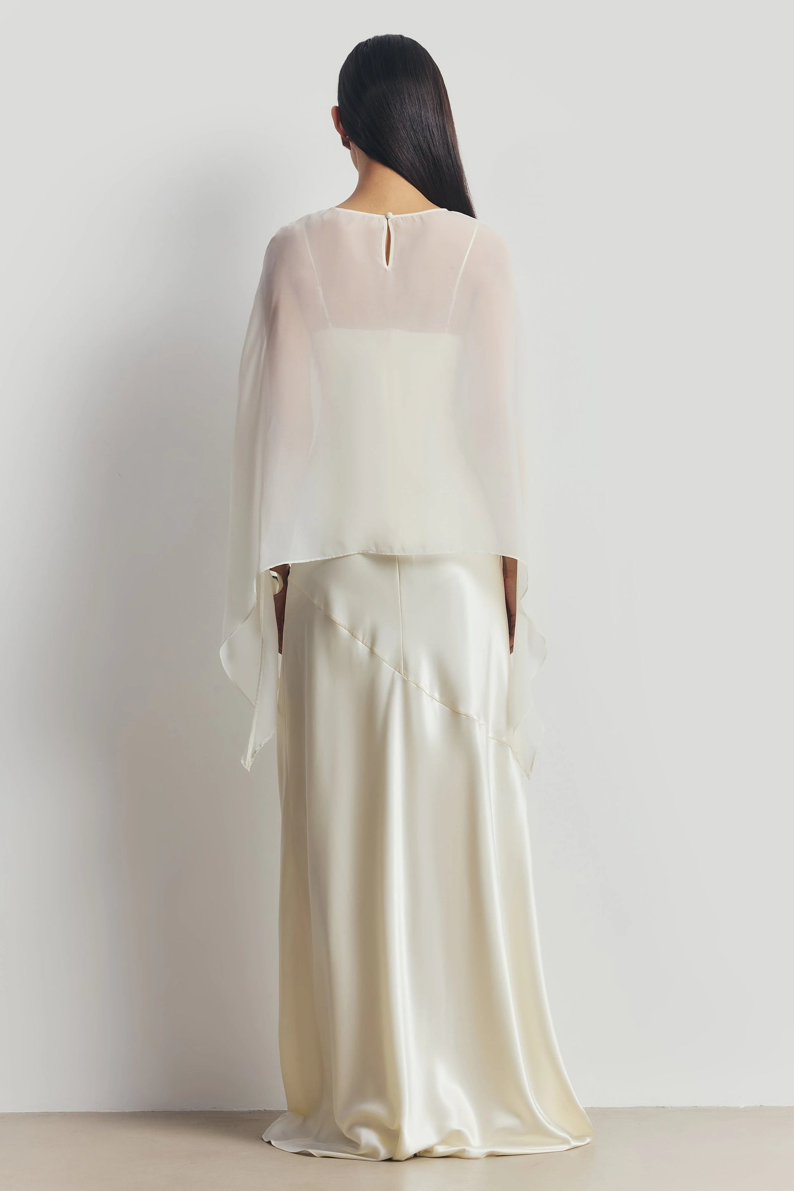 Sheer Chiffon Draped Cape for Layering over Outfits