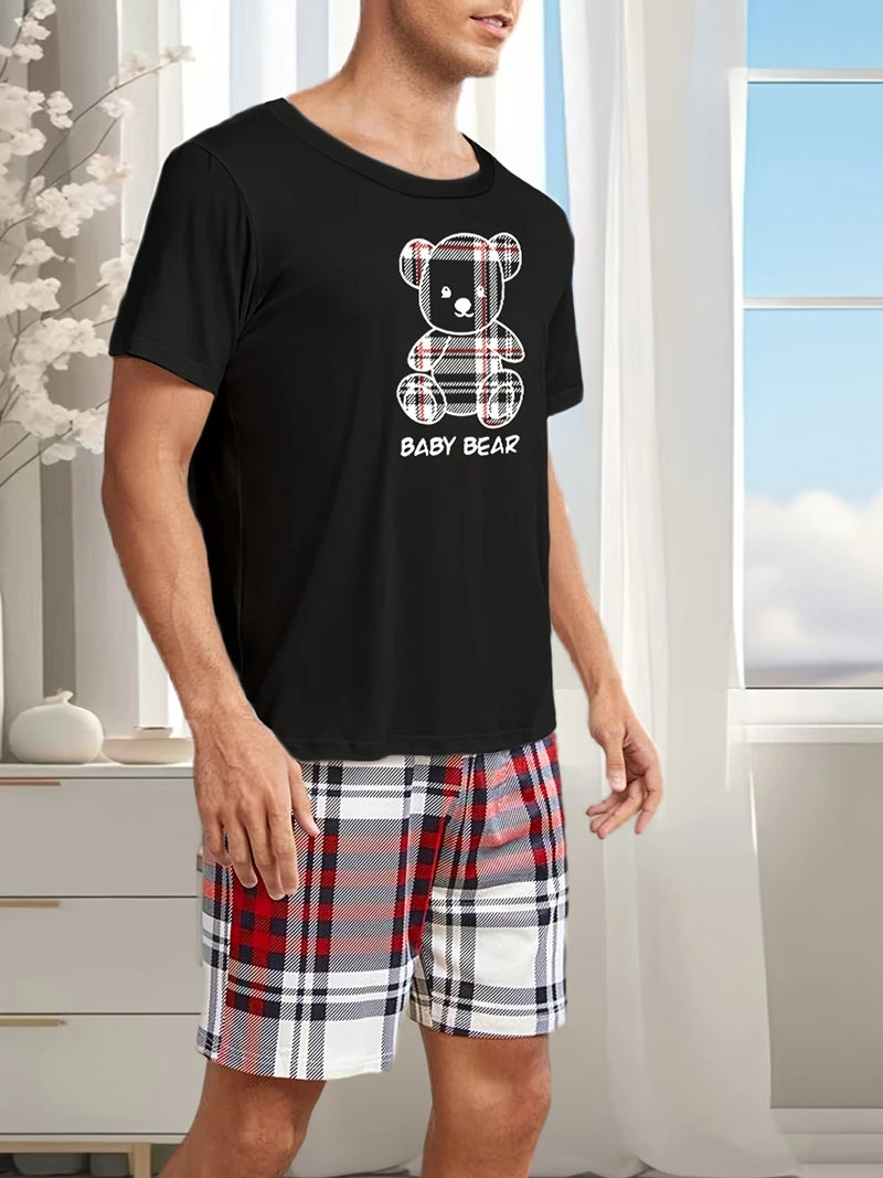 Men's Short Sleeve Pocket Top and Shorts Pajama Set