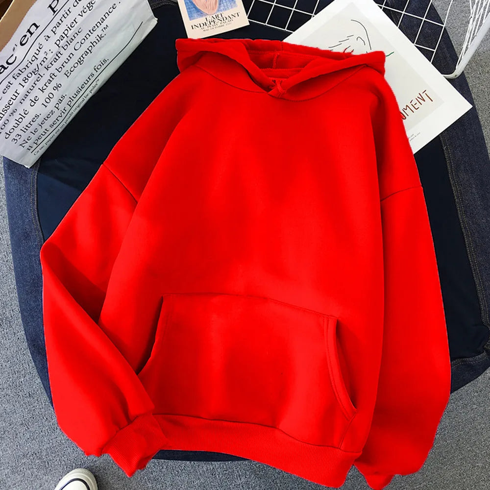 Long Sleeve Casual Hooded Sweatshirt with Relaxed Streetwear Styling