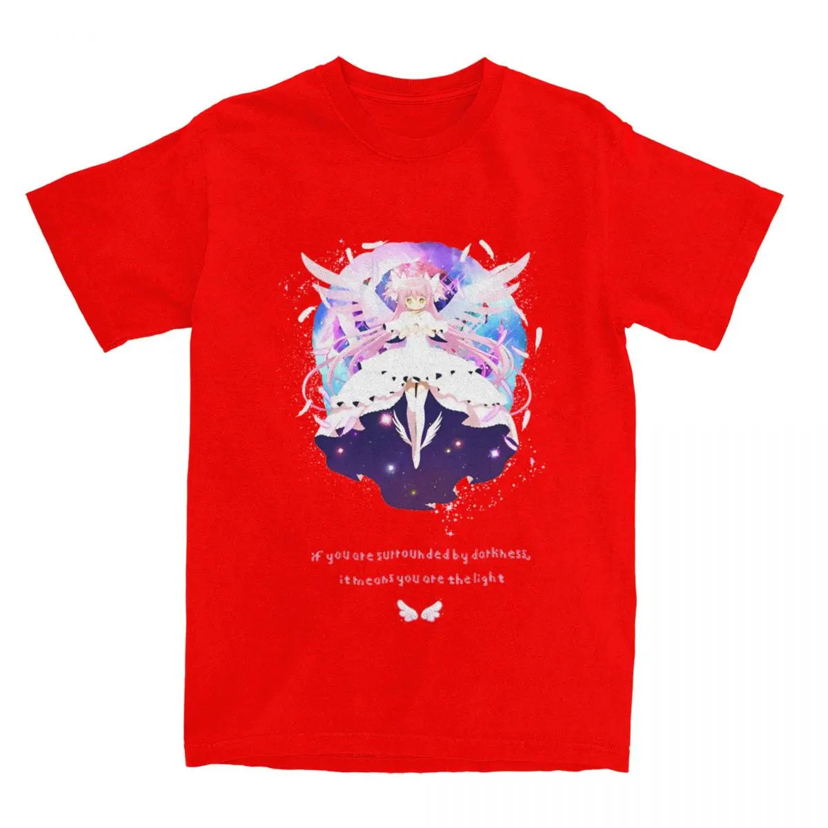 Vintage Madoka Magica Anime Print T-Shirt Soft Breathable Casual Comfortable Pure Cotton Unisex Tops