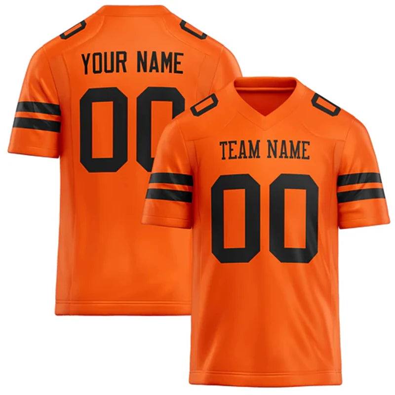 Orange Number Football Short Sleeve Jersey For Sports Outfits