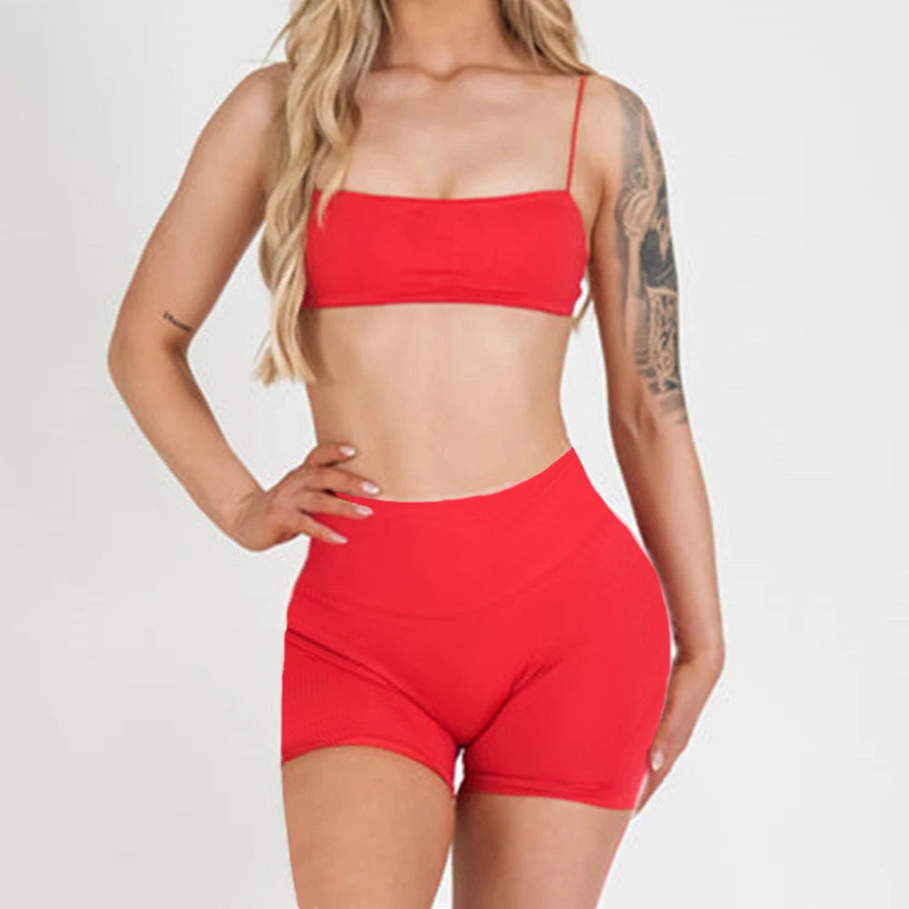 Women's Variable Sleeve Top And Bottoms Yoga Set