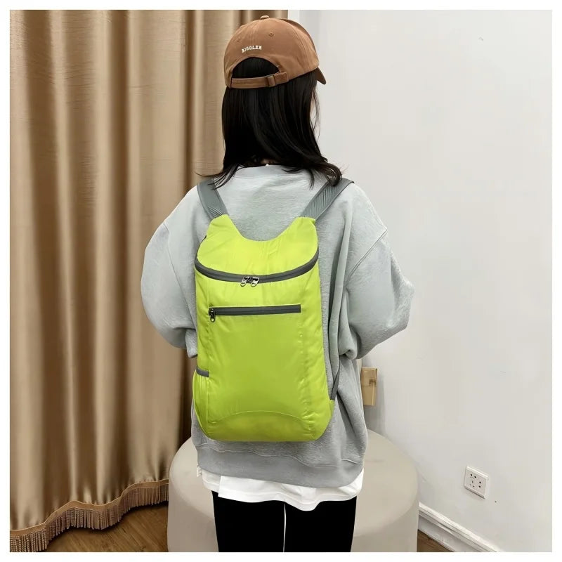 Foldable Daypack with Zippered Front Pocket and Shoulder Straps