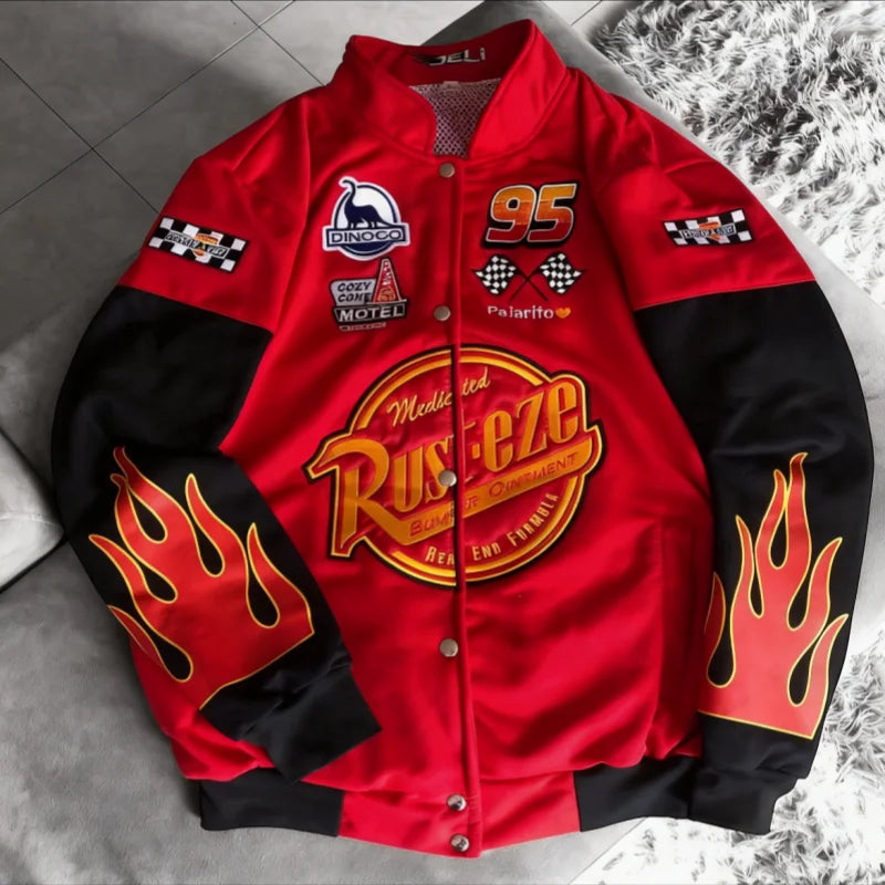 Color Block Long Sleeve Casual Streetwear Racing Style Jacket