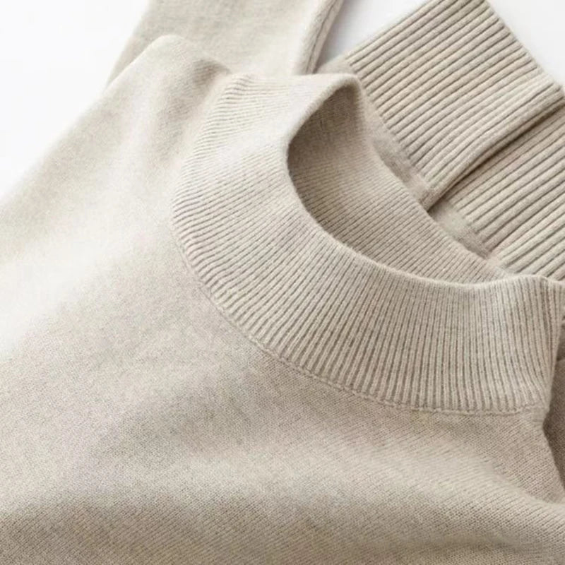 Men's Mock Neck Long Sleeve Knit Sweater