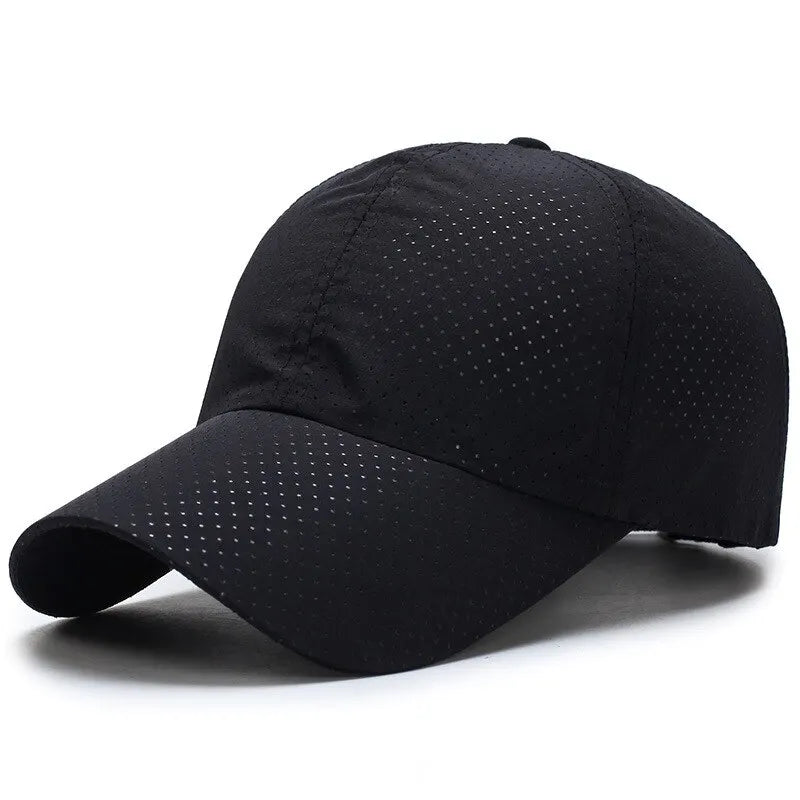 Solid Mesh Baseball Cap with Curved Brim Shape