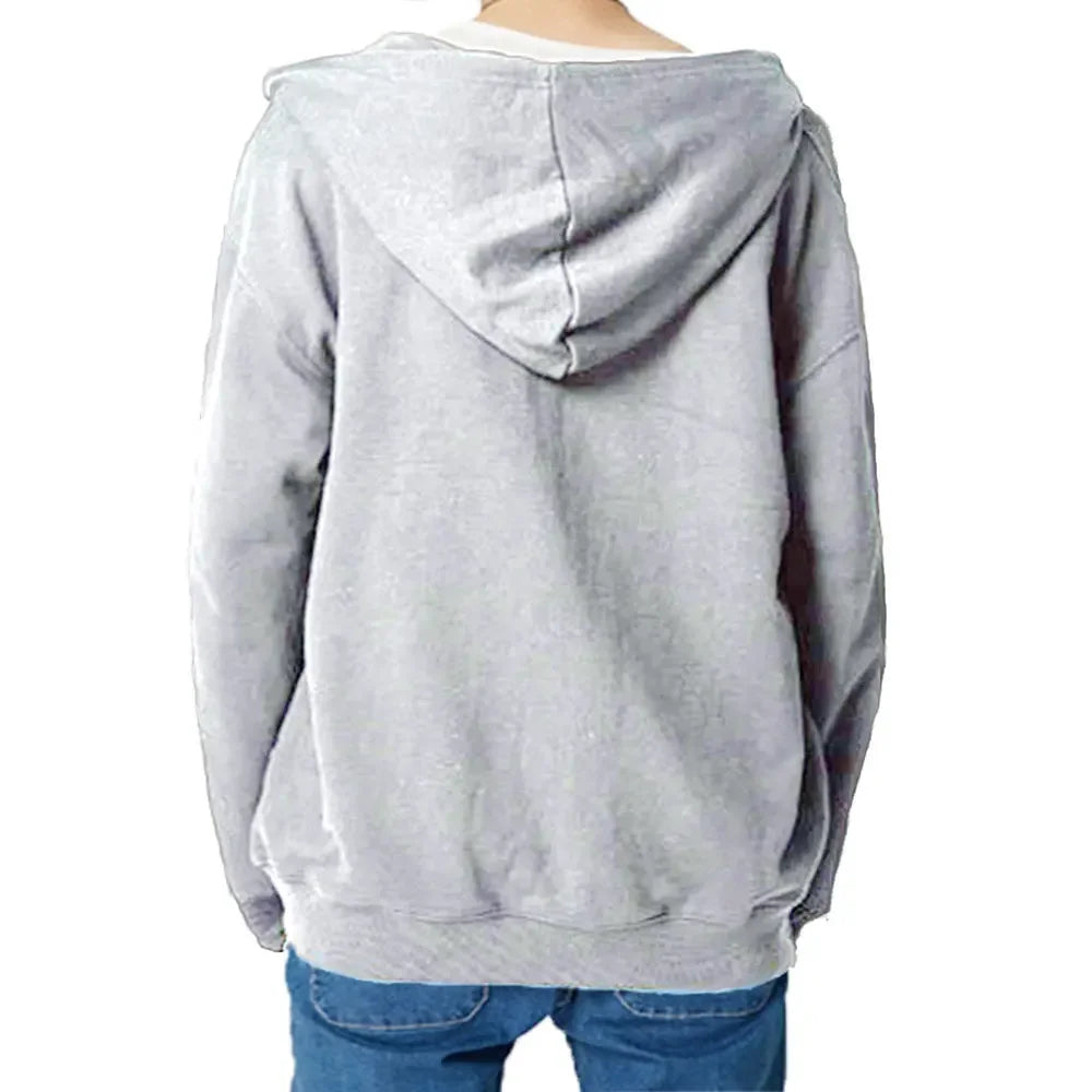 Long Sleeve Full Zip Casual Hooded Sweatshirt for Layering