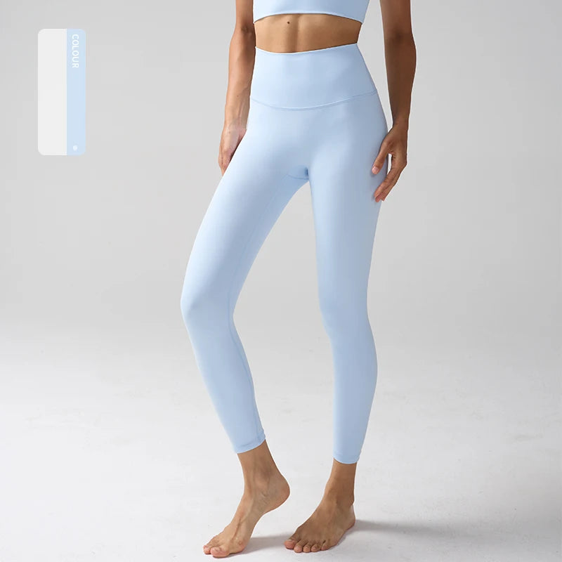 Women's High-Waist Nylon-Elastane Stretch Ankle-Length Yoga Leggings