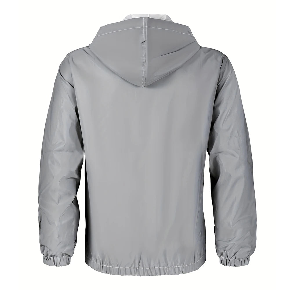 Hooded Long Sleeve Full Zip Casual Streetwear Jacket