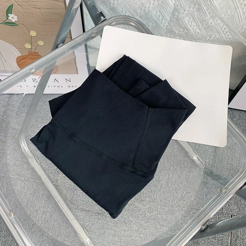 Women’s High-Waist Ankle-Length Yoga Leggings with Elastic Waist and Seam Pockets