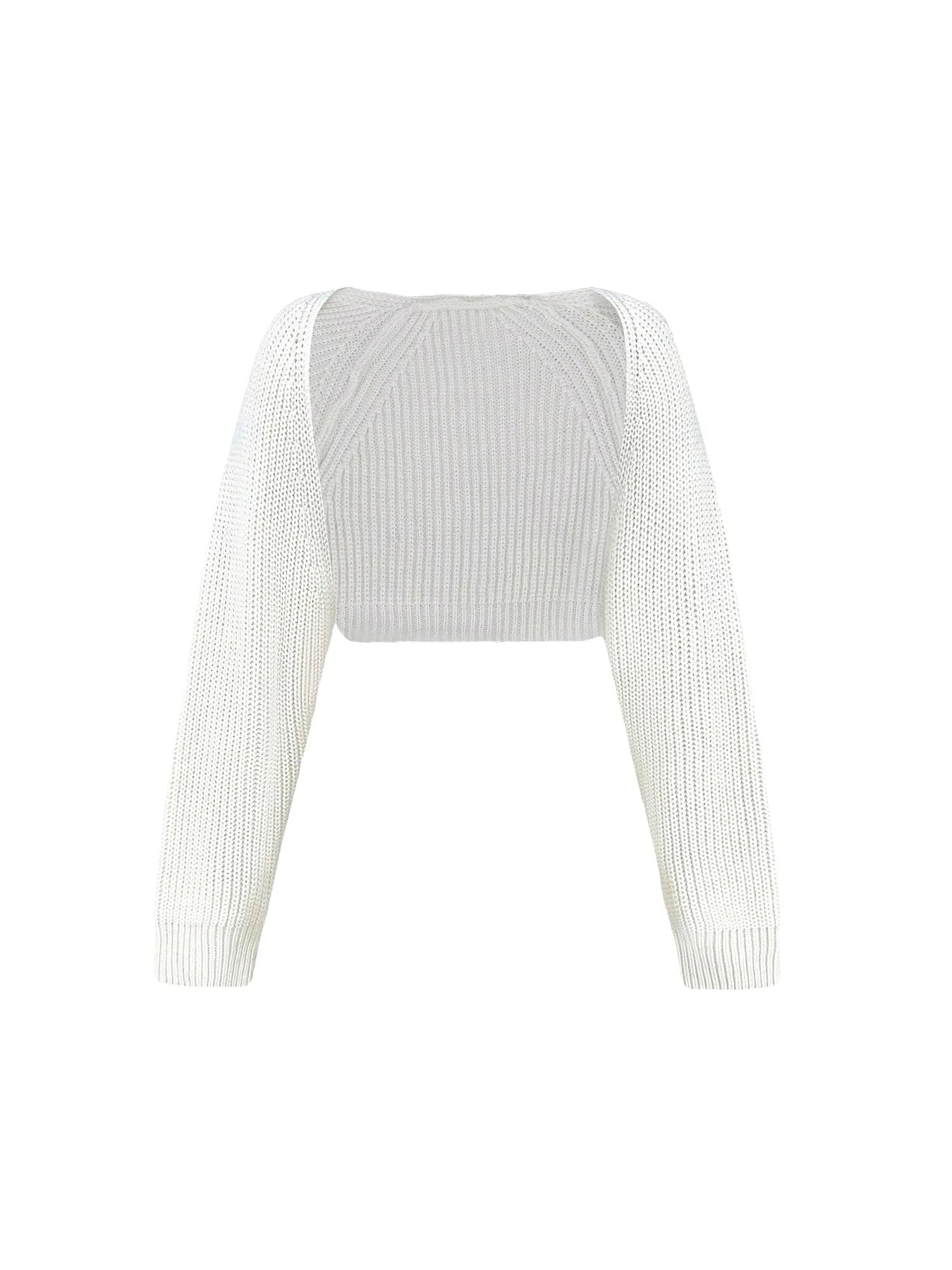 Women's Cropped Open Front Shrug Cardigan Casual Knit Layer
