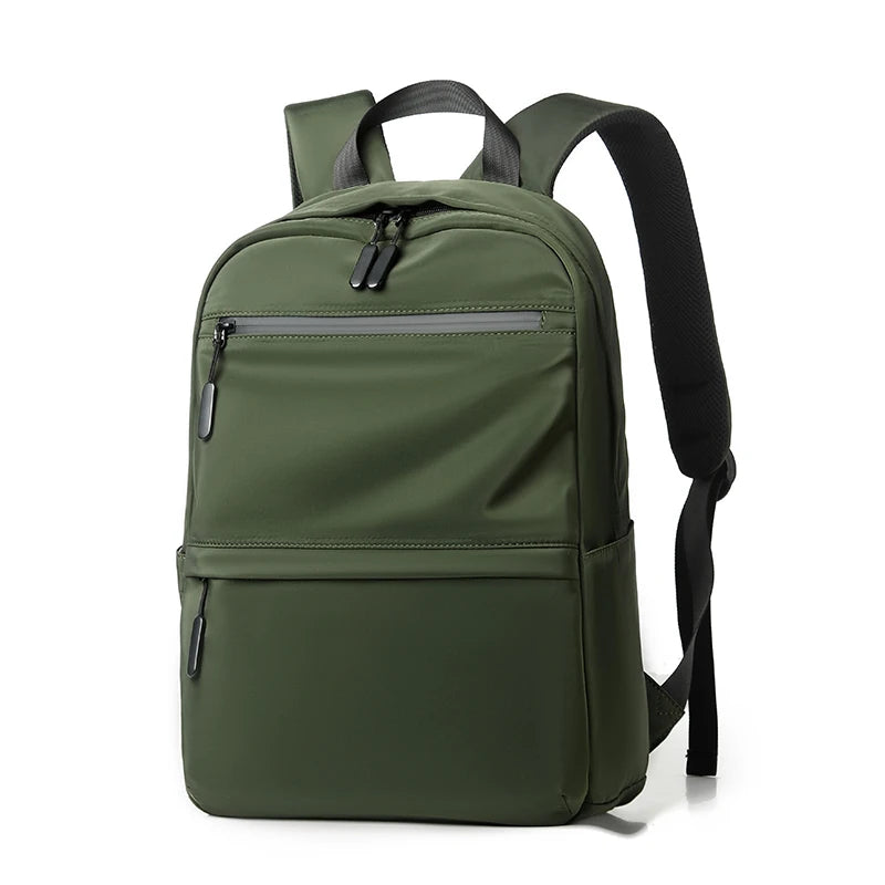 Solid Colour Student Backpack with Front Zippers and Carry Handle