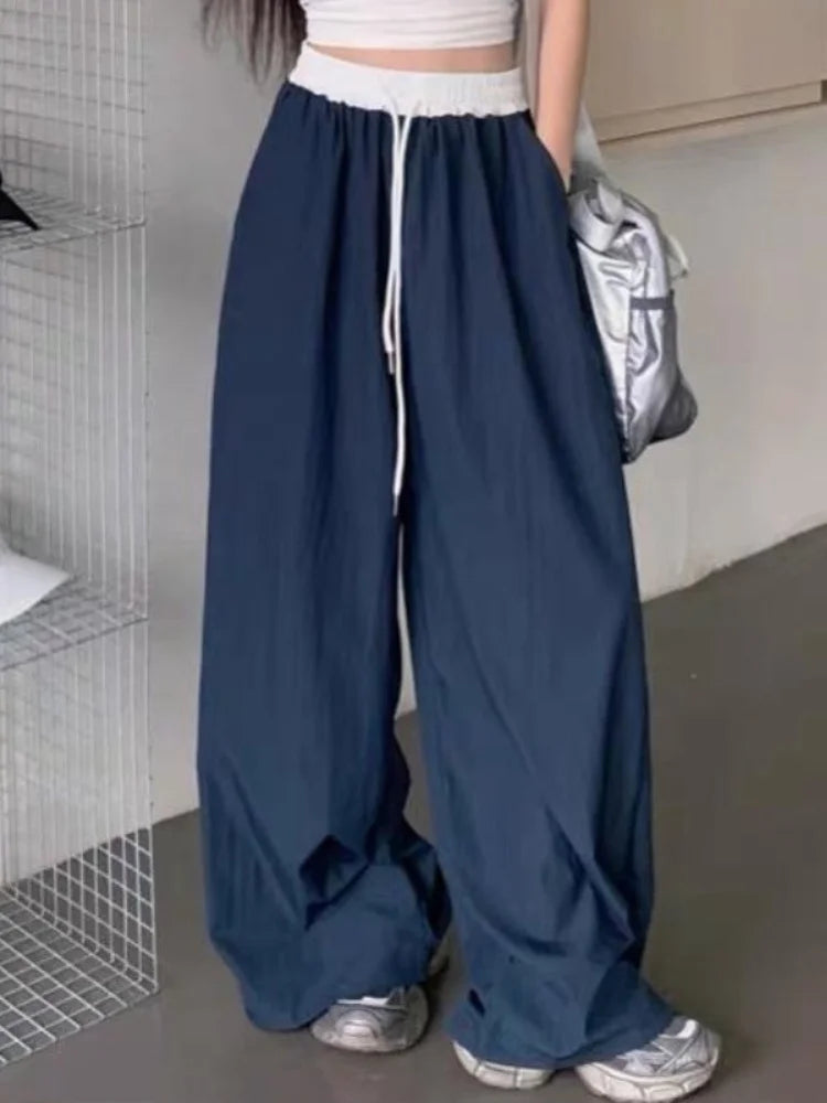 Full Length Wide Leg Casual Cargo Pants with Pockets