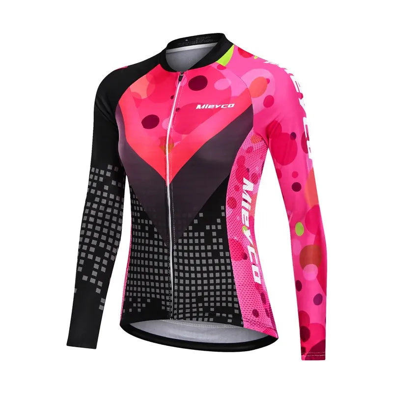 Women Cycling Jersey Summer Lightweight Long Sleeve Mountain Bike Sports Top for Outdoor Riding