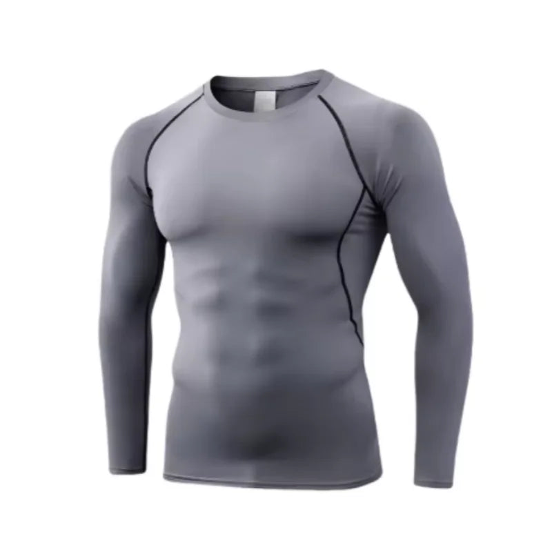 Fitted Crew Neck Long Sleeve Compression T Shirt