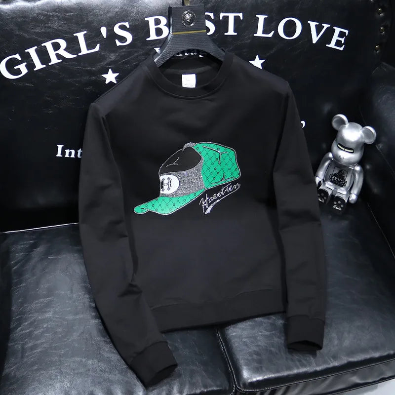 Youth Cap Graphic Crewneck Pullover Sweatshirt