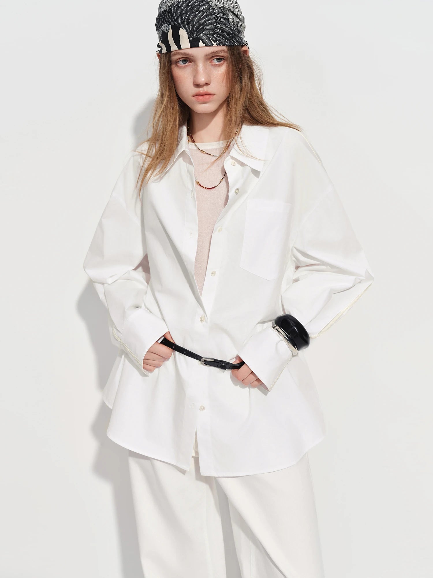 Women's Oversized Dropped Shoulder Button Front Shirt
