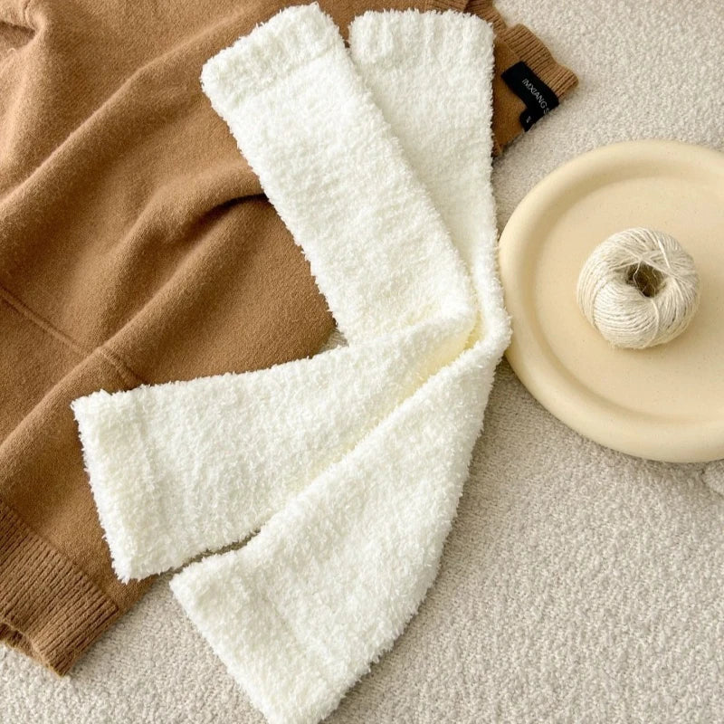 Plush Calf Leg Warmers with Solid and Striped Options