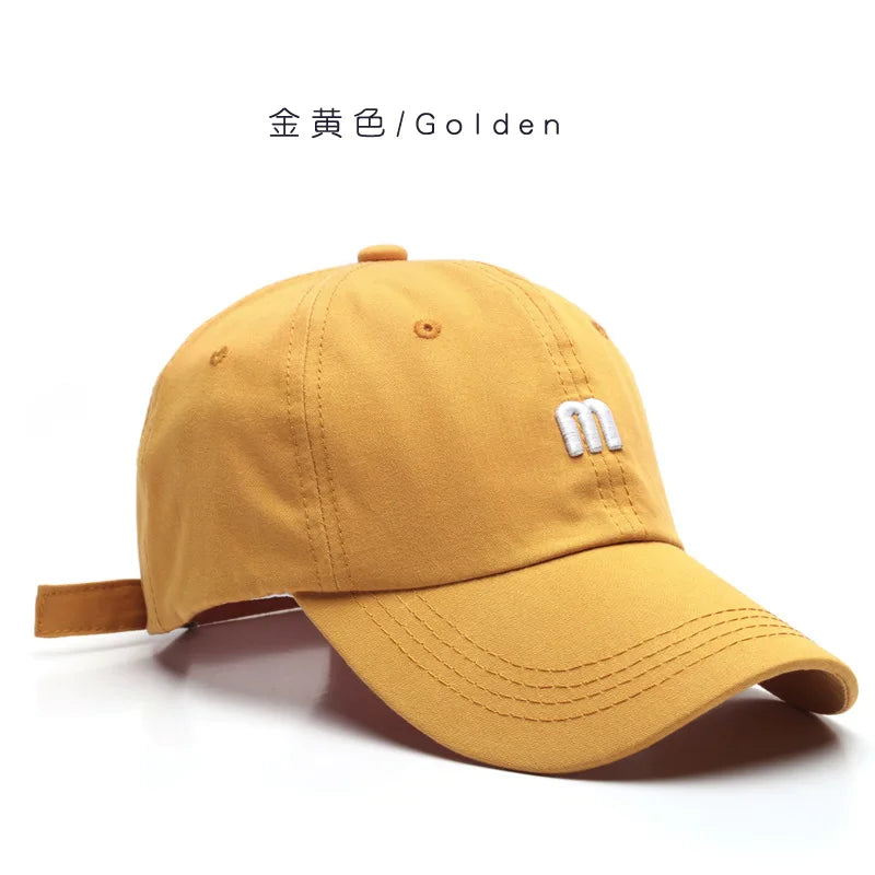 Letter Embroidered Baseball Cap with Curved Brim Shape