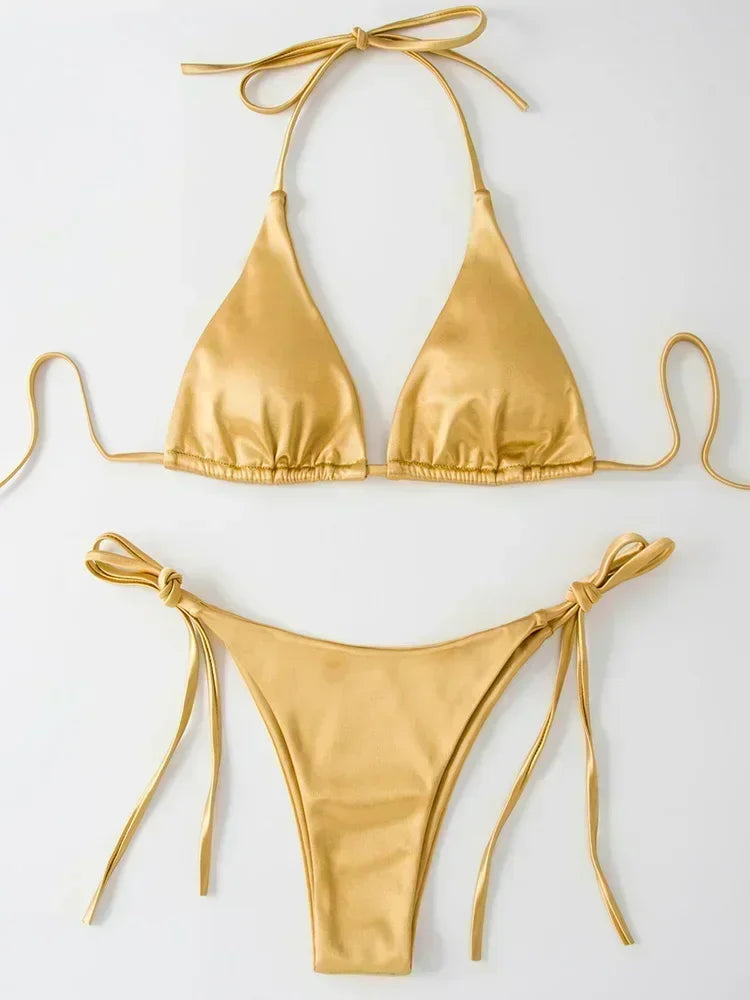 Shiny Halter Bikini