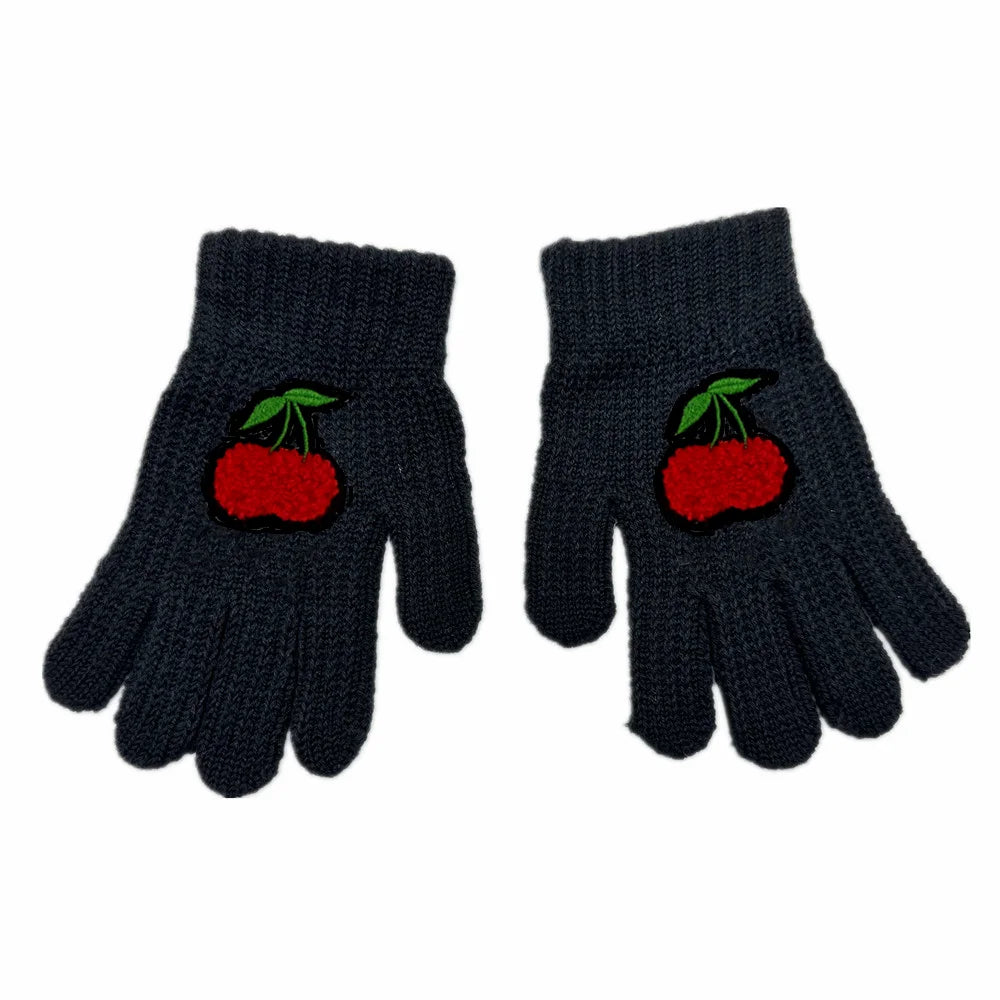 Children's Cotton Knitted Beanie with Patch Designs and Original Size Options