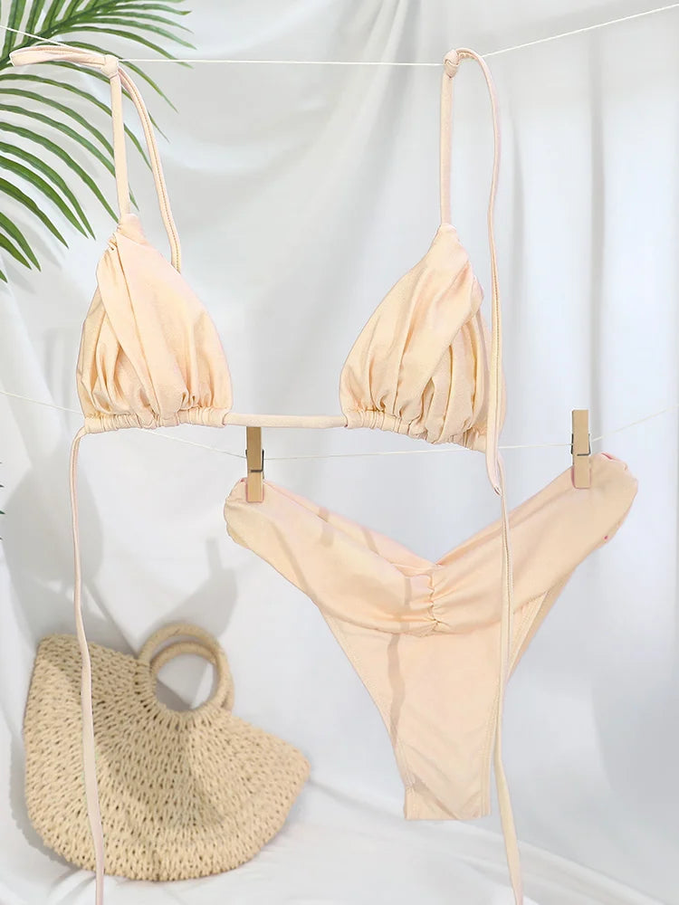 Ruched Triangle Bikini