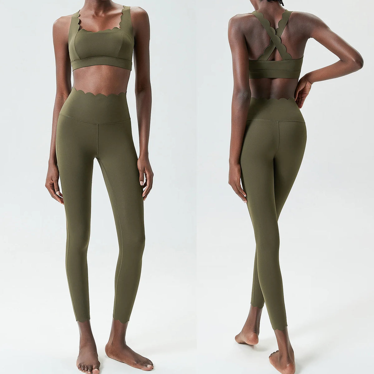 Sleeveless Sports Bra and High Waist Leggings Yoga Set