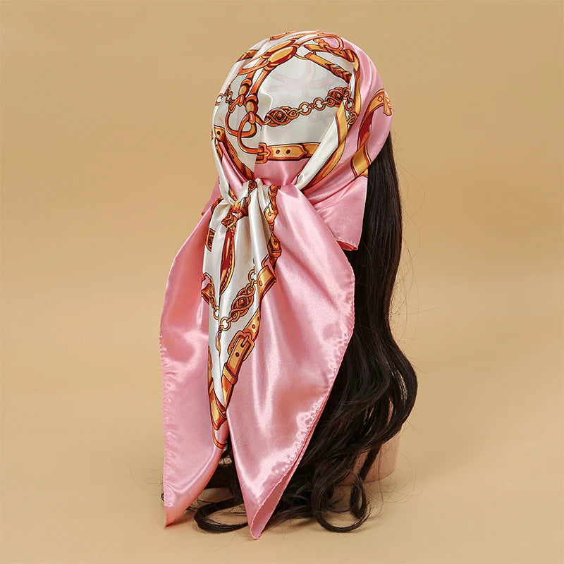 Printed Square Scarf with Ornate Paisley Pattern Options