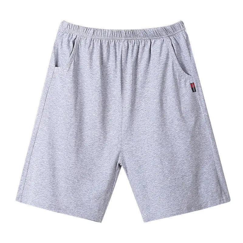 Men's Solid Pocket Elastic Waist Knee Length Lounge Shorts