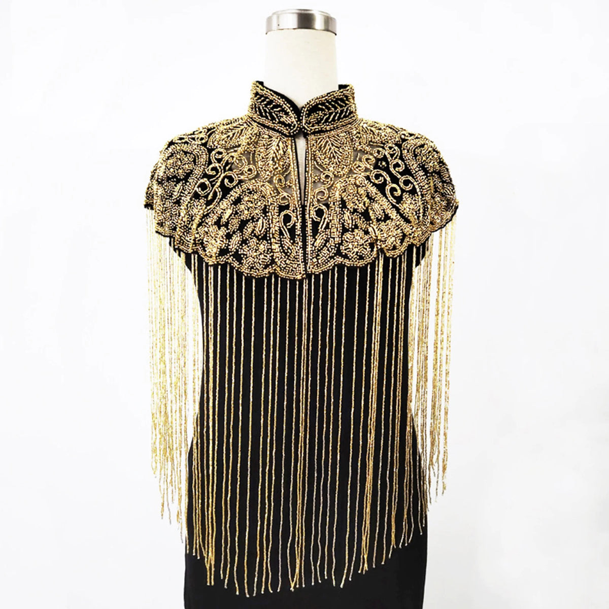 Beaded Long Fringe Cape for Layering over Outfits
