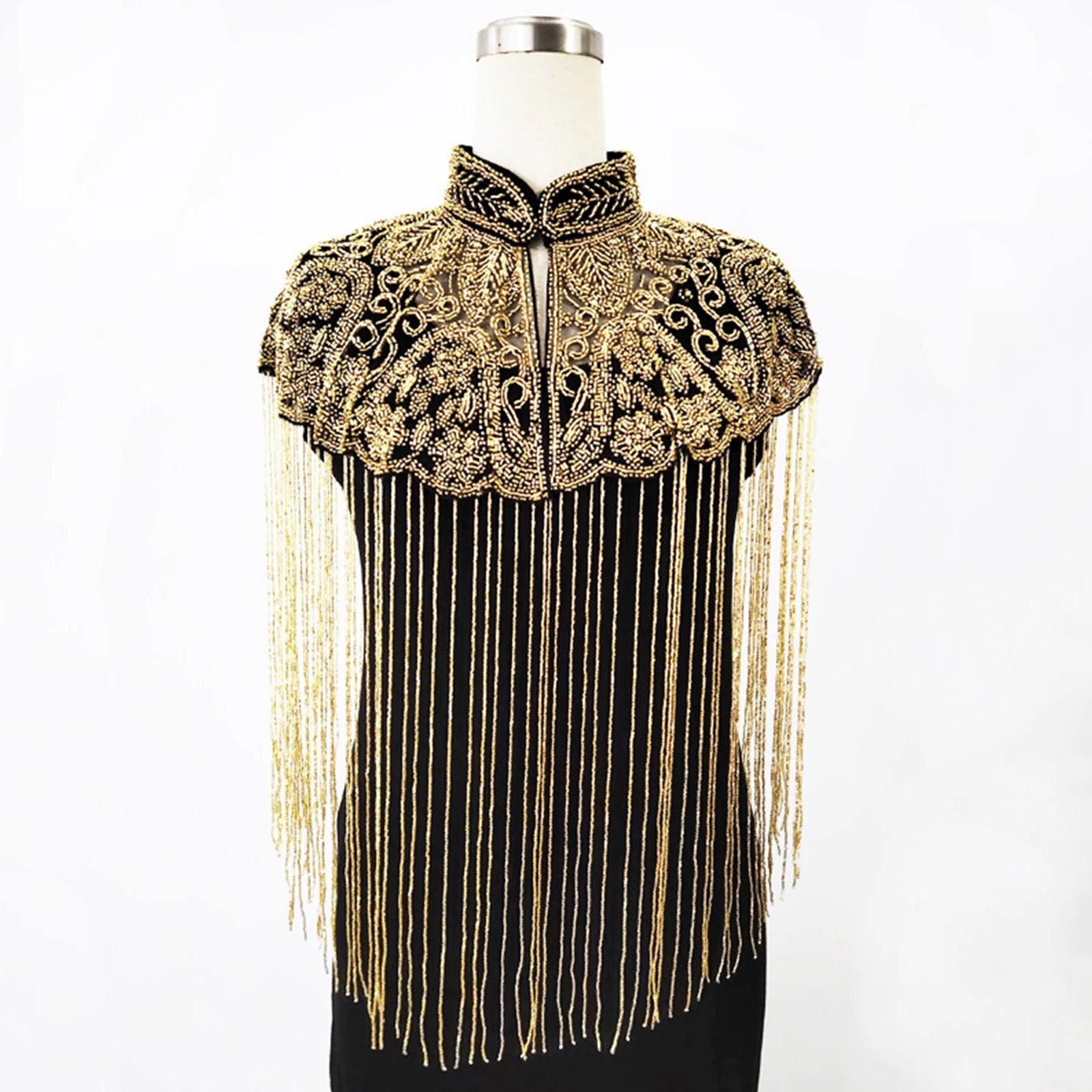 Beaded Long Fringe Cape for Layering over Outfits