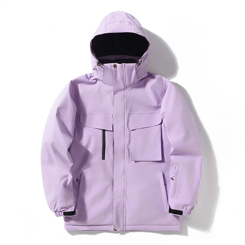 Hooded Ski Jacket and Pants Clothing Set with Style Options