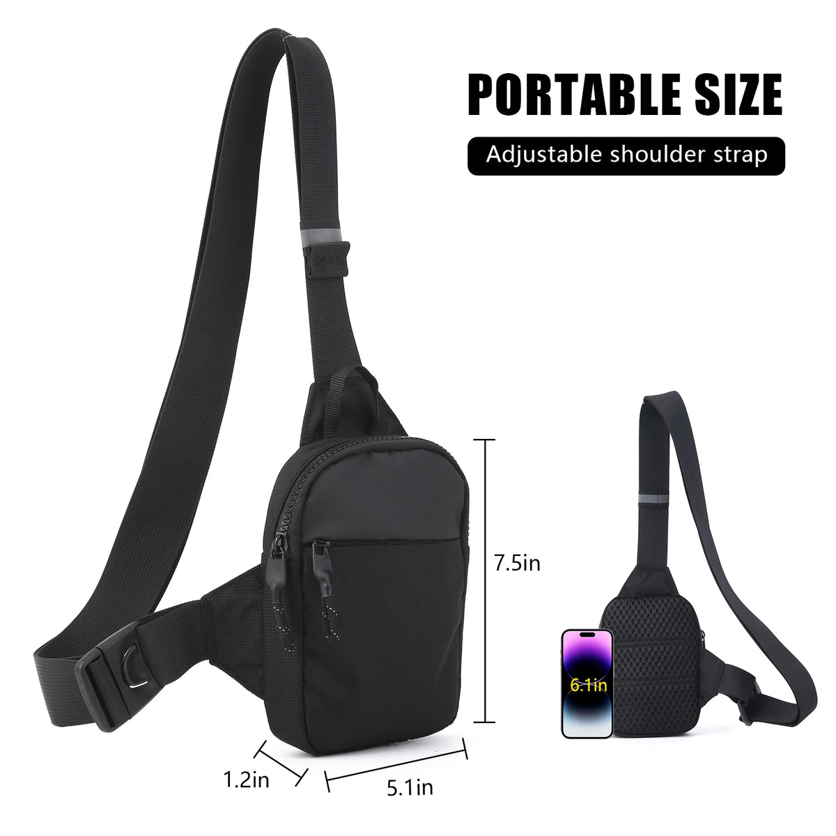 Compact Crossbody Phone Bag with Adjustable Shoulder Strap