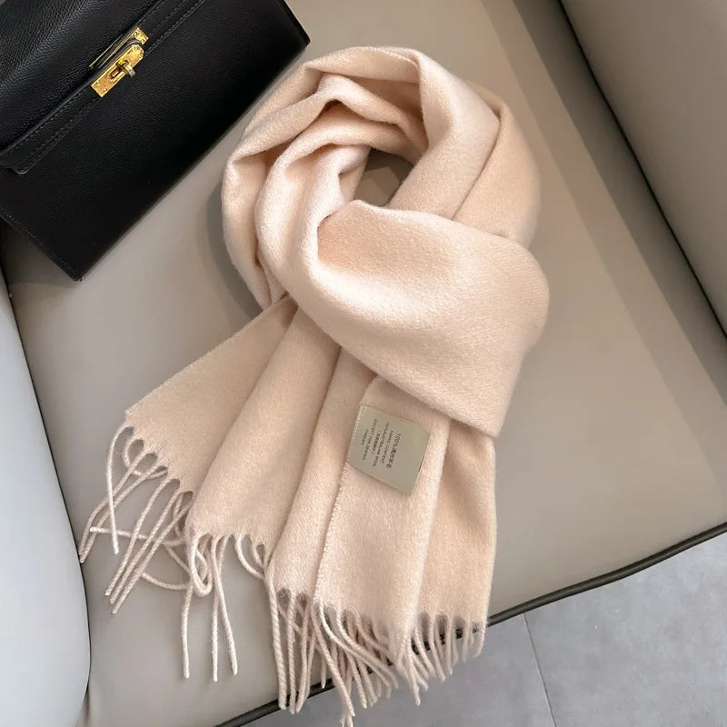 Solid Long Fringed Scarf for Neck and Wrap Styling