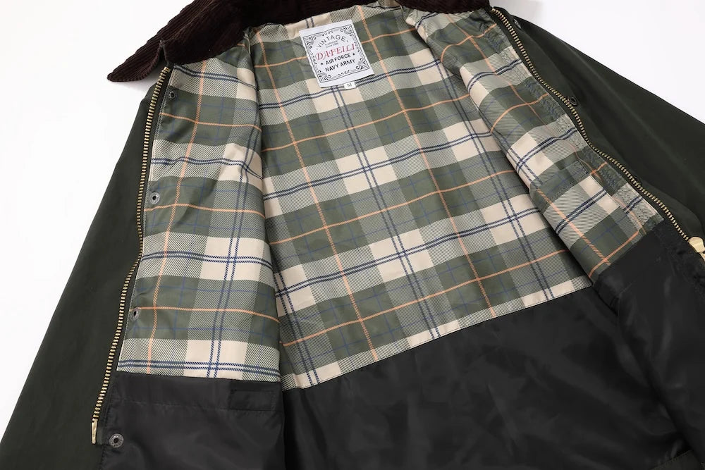 Outdoor hunting tactical plus size men's windbreaker baseball check work cropped corduroy waterproof fishing plaid jacket