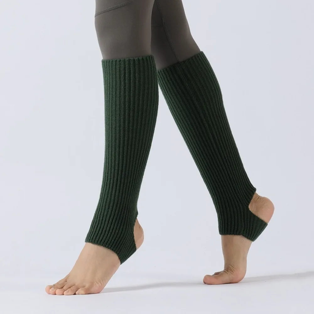 Ribbed Dance Leg Warmers with Open Heel Stirrup Shape