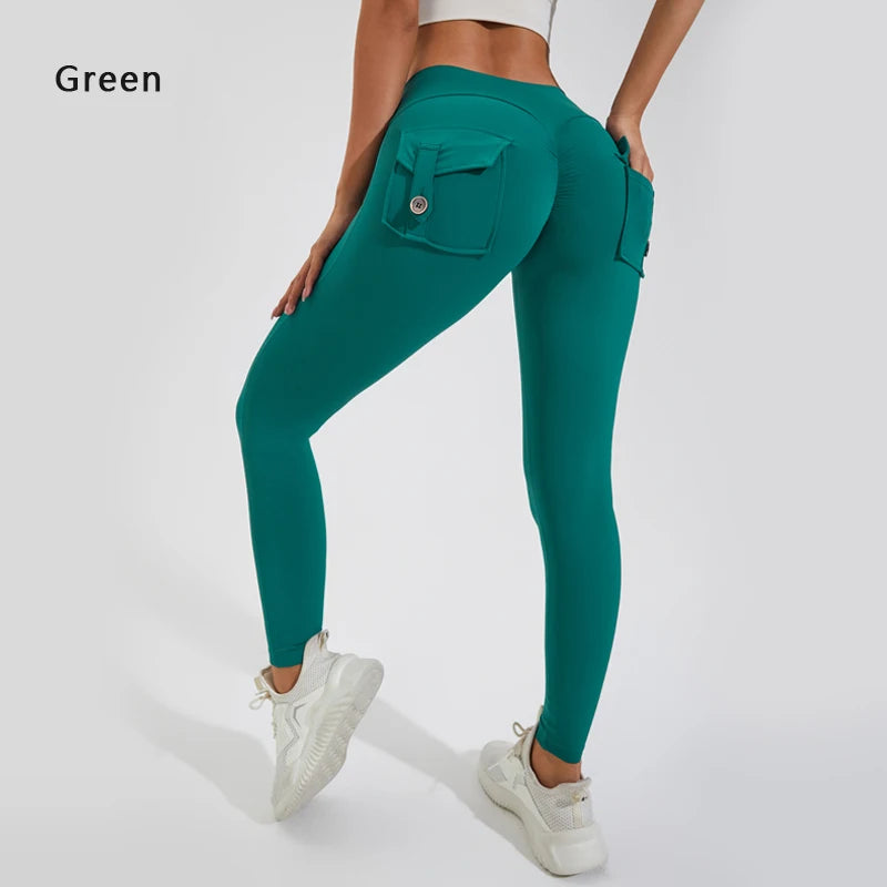 Women's Back Pocket Full Length Leggings For Workout Outfits