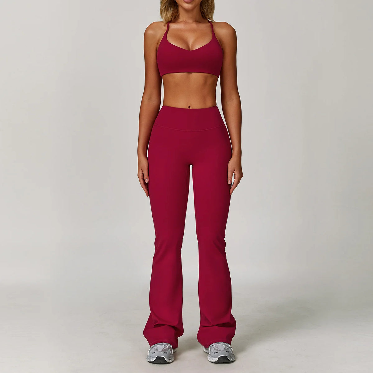 Women's Zip Layer Bra And Leggings Yoga Set