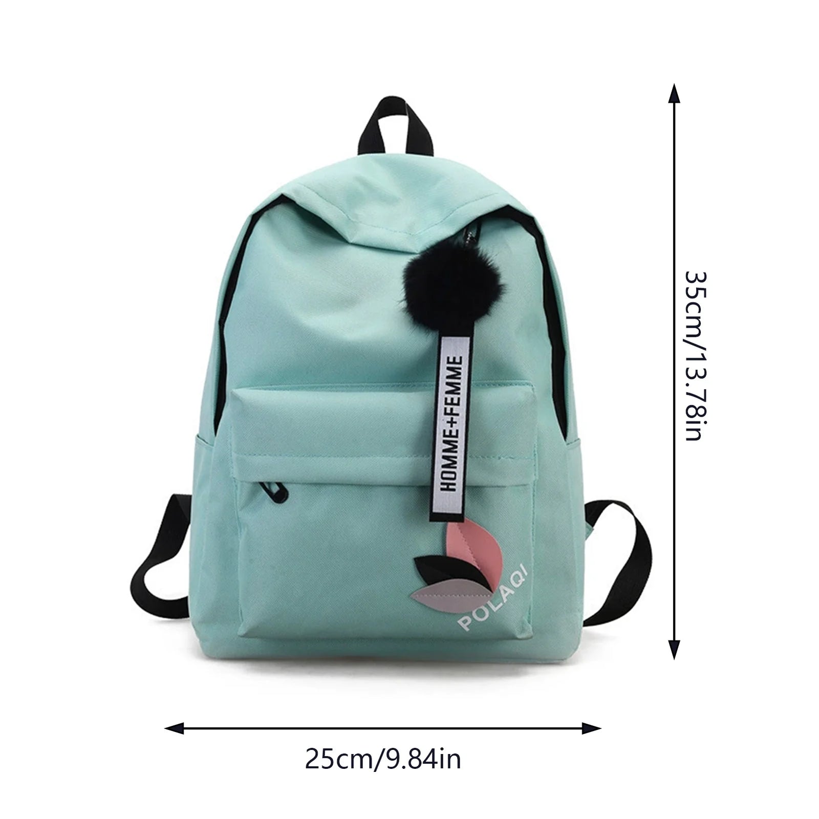 Women's Canvas Backpack with Front Zipper Pocket for School Outfits