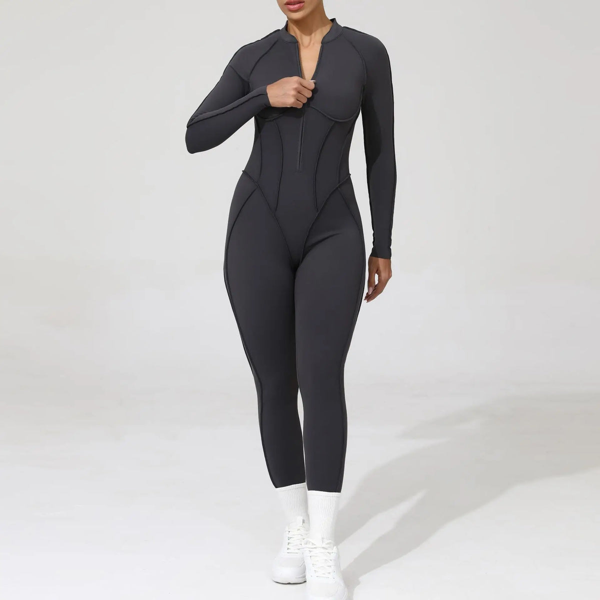Women's Contoured Workout One Piece with Back Cutout and Multiple Sleeve Styles