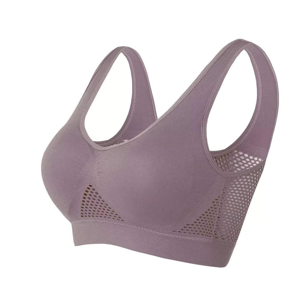 Women's Mesh Panel Racerback Sports Bra
