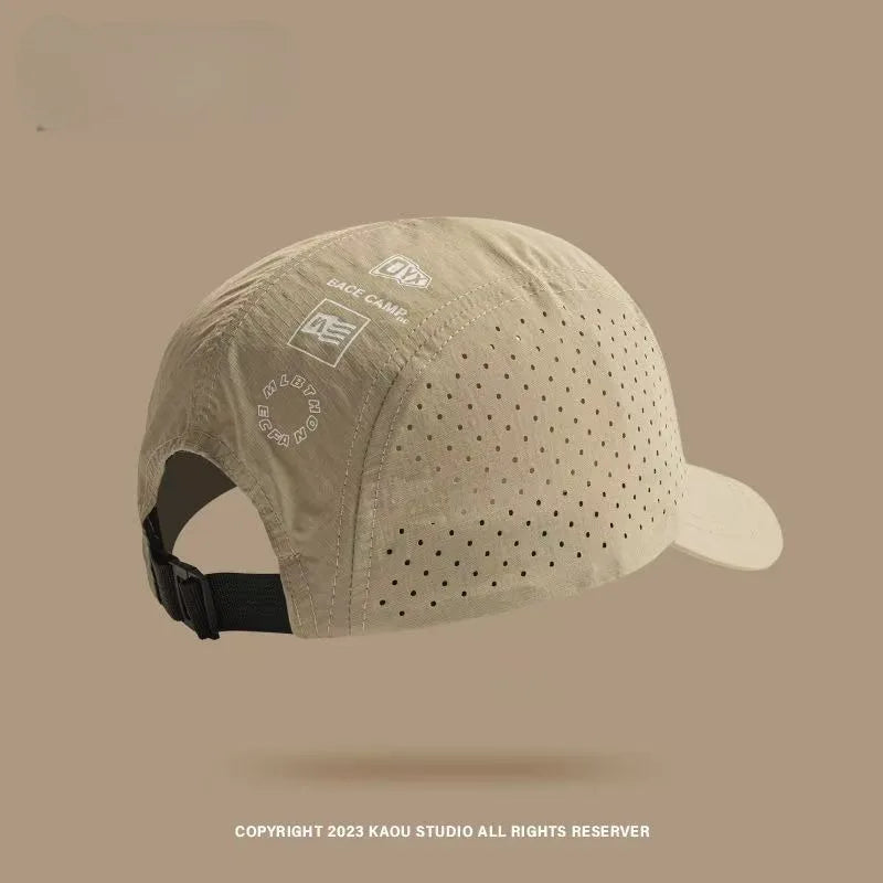 Short Brim Mesh Baseball Cap with Adjustable Back