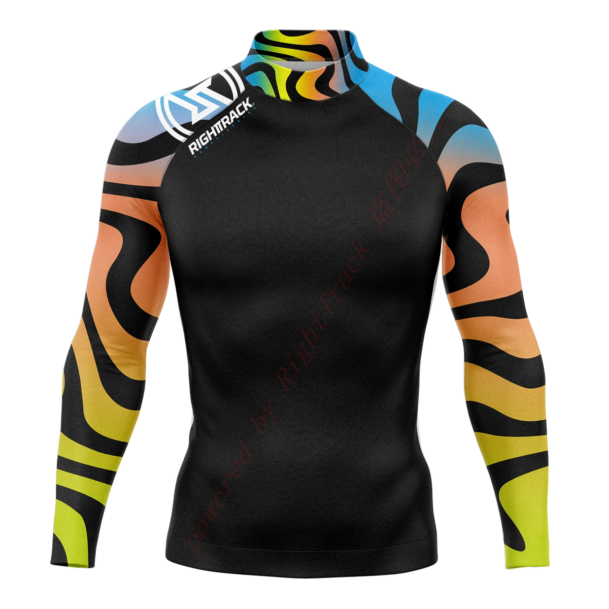 Men's Round Neck Rash Guard with Long Sleeves for Summer Surfing