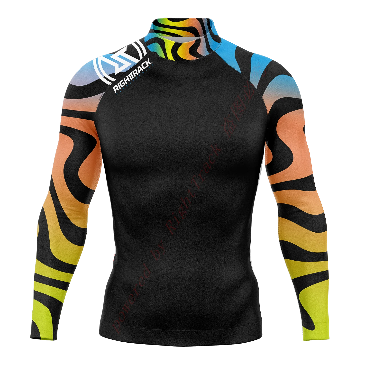 Men's Round Neck Rash Guard with Long Sleeves for Summer Surfing