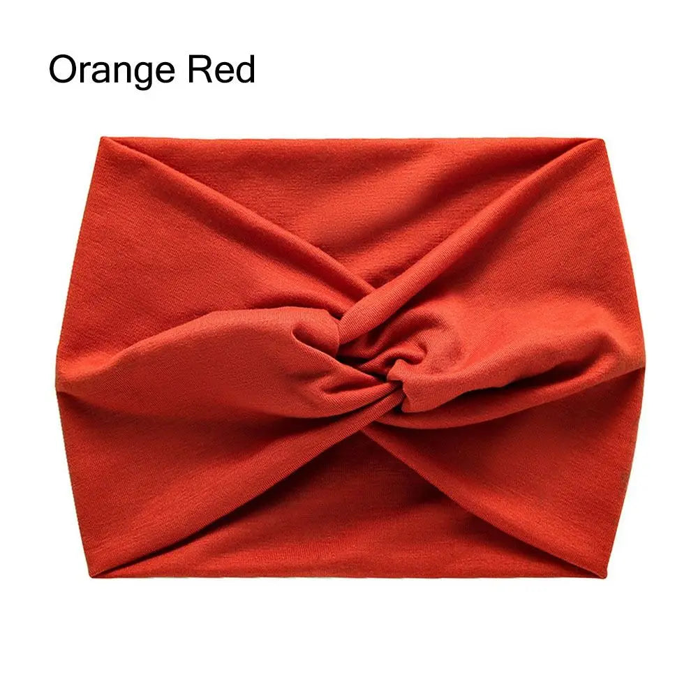Wide Twist Front Fabric Headband in Solid and Printed Styles
