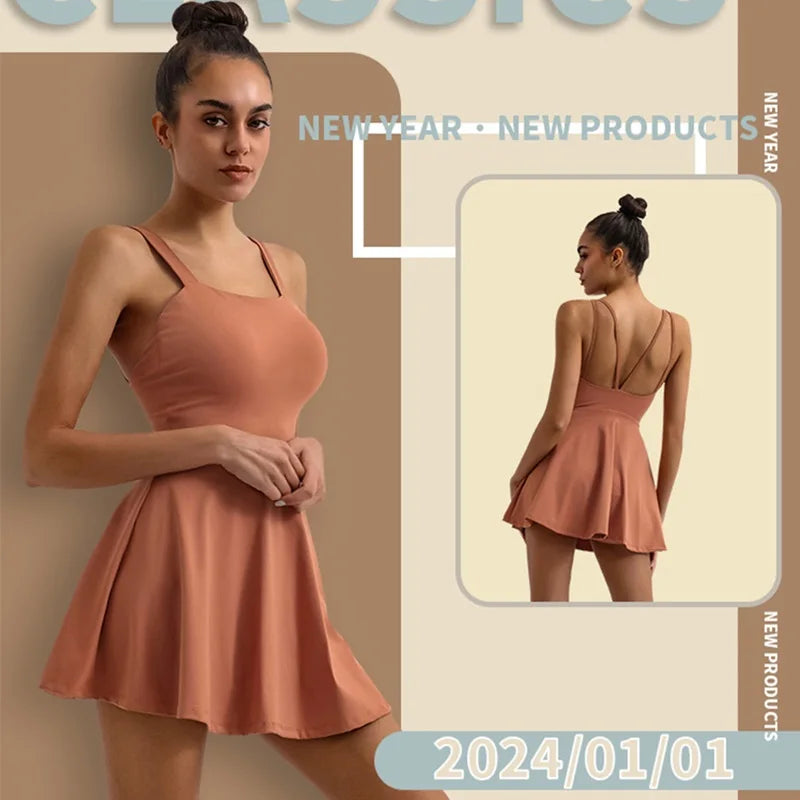 Women's Open-Back Sleeveless Tennis Dress