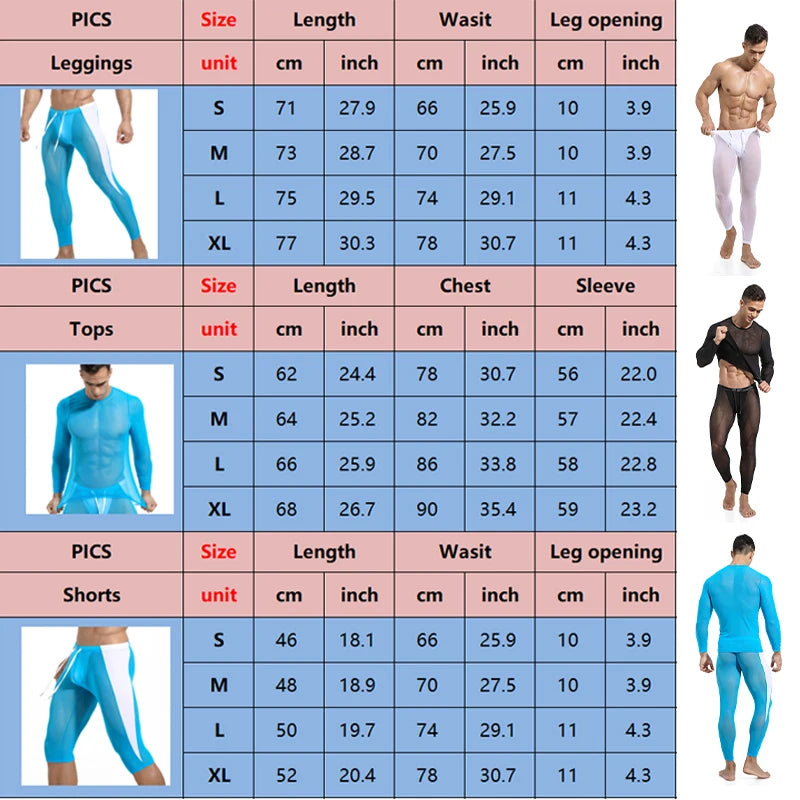 Men's Fitted Training Leggings for Gym and Running