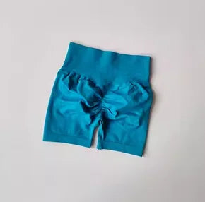 Women's High Waist Scrunch Back Polyester Shorts for Gym Workouts
