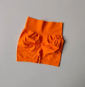 Women's High Waist Scrunch Back Polyester Shorts for Gym Workouts
